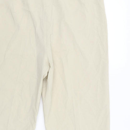 Brand and care label for Evie women’s beige trousers, size UK 18, 20-inch leg