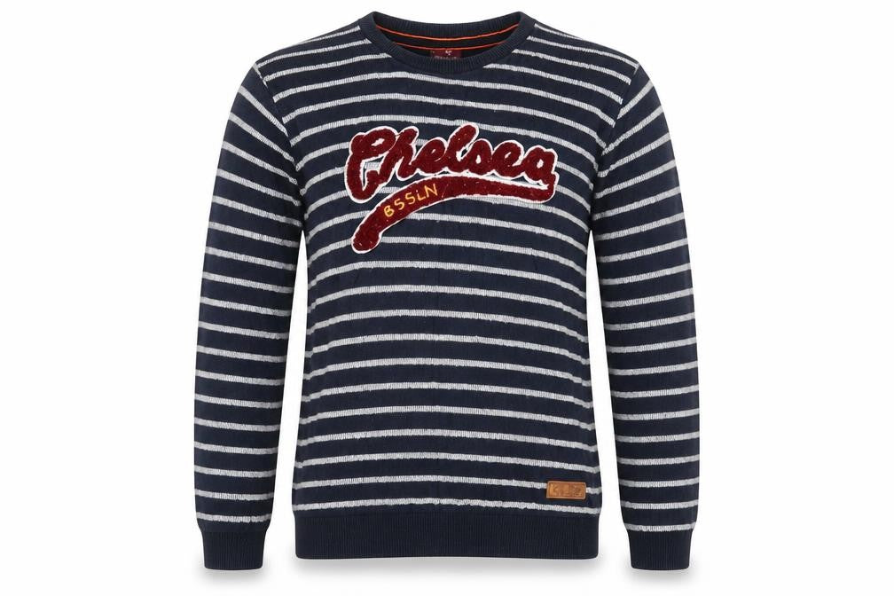 IFBA Boys Blue Striped  Pullover Jumper Size 12 Years