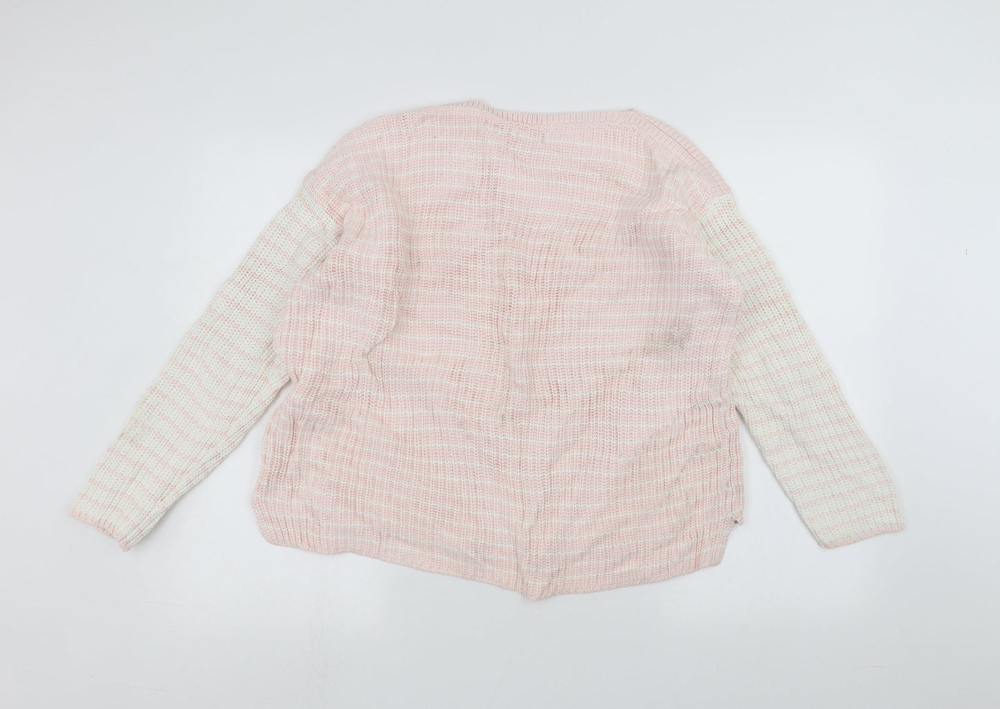 Marks and Spencer Womens Pink Striped  Pullover Jumper Size L