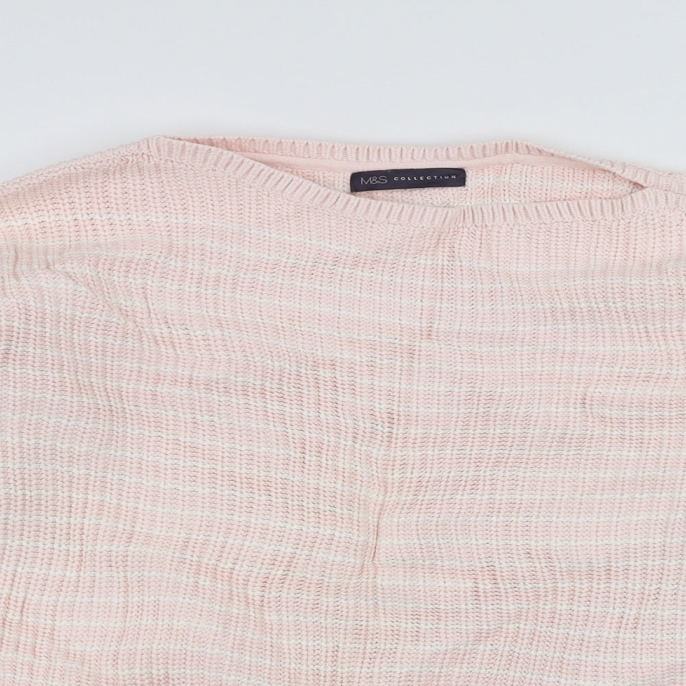 Marks and Spencer Womens Pink Striped  Pullover Jumper Size L