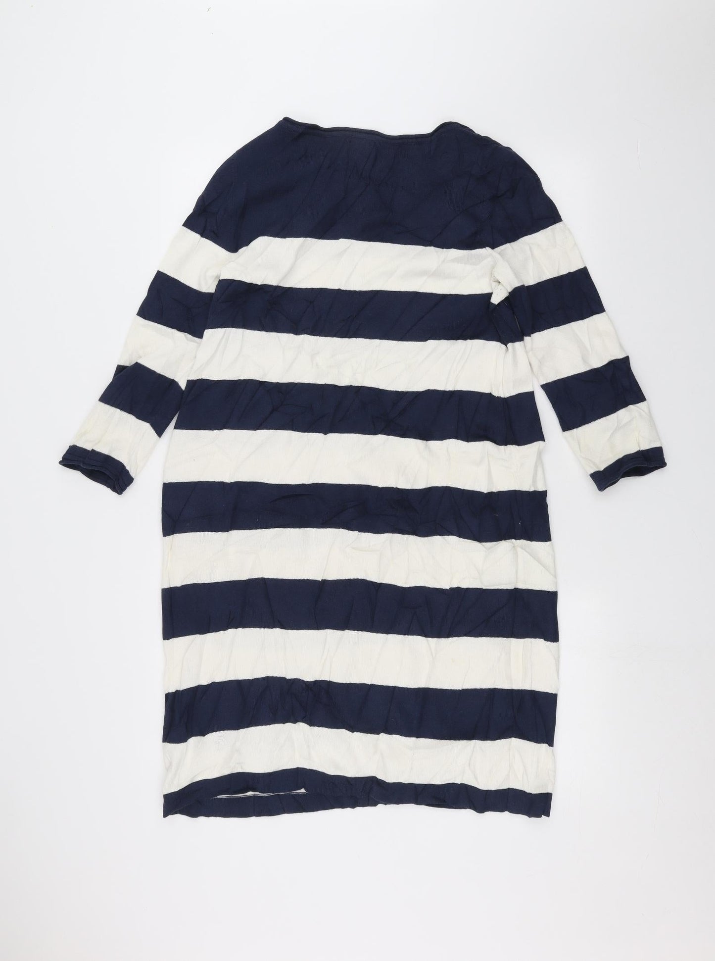 H&M Womens White Striped  Pullover Jumper Size M