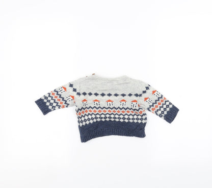 Back view of Marks & Spencer Baby Grey jumper, size 0-3, Months