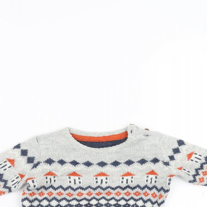 Close-up detail of Marks & Spencer Baby Grey jumper, size 0-3, Months