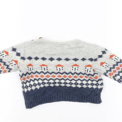 Brand and care label for Marks & Spencer Baby Grey jumper, size 0-3, Months