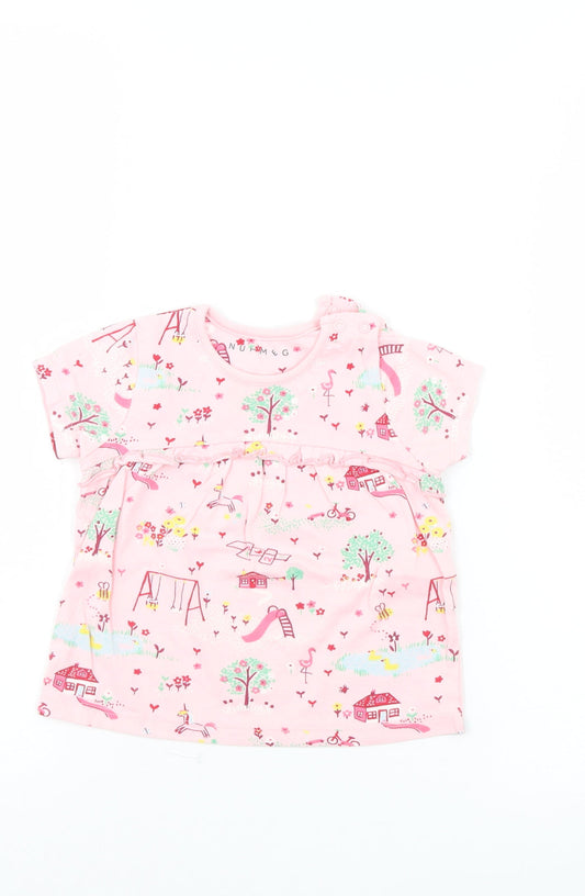 Nutmeg Girls Pink   T-Shirt Dress  Size 9-12 Months