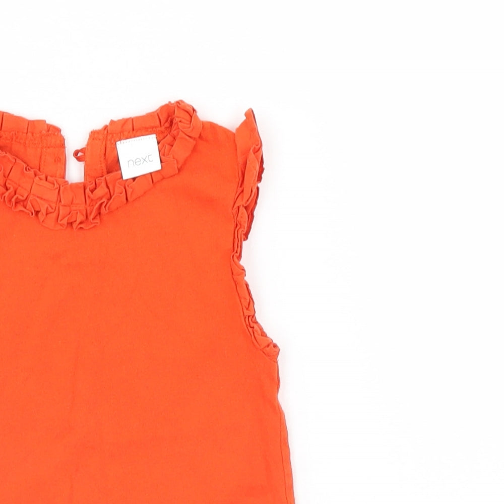 NEXT Girls Orange   Basic T-Shirt Size 12-18 Months