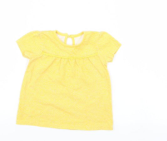 George Girls Yellow Polka Dot  Basic Casual Size 9-12 Months