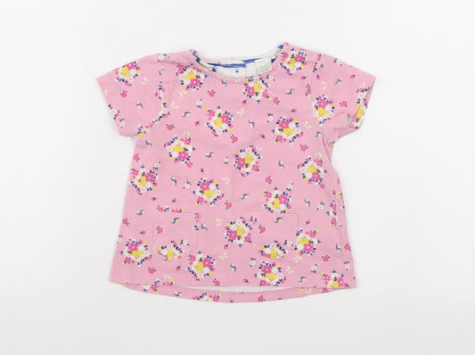 Mini Club Girls Pink Floral  Pinafore/Dungaree Dress  Size 9-12 Months