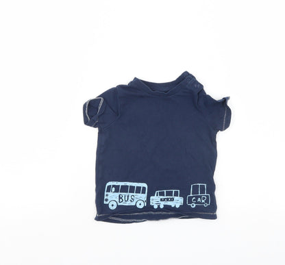 Additional front view of F&F boys’ blue basic t-shirt, size 6-9, months