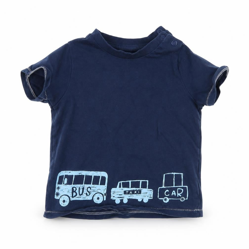 Fred & Flo Boys Blue   Basic T-Shirt Size 6-9 Months