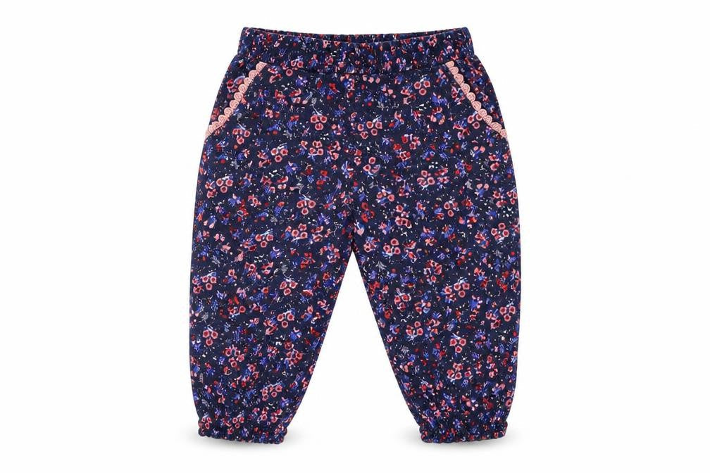 Primark Girls Blue Floral  Pedal Pusher Trousers Size 9-12 Months