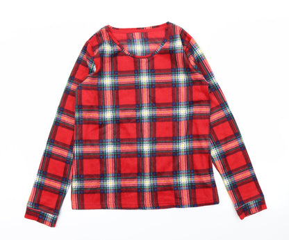Marks & Spencer Womens Red Check  Babydoll Pyjama Top Size 8