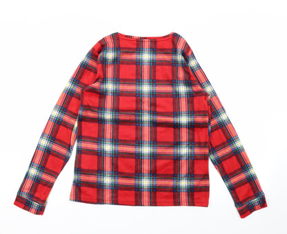 Marks & Spencer Womens Red Check  Babydoll Pyjama Top Size 8
