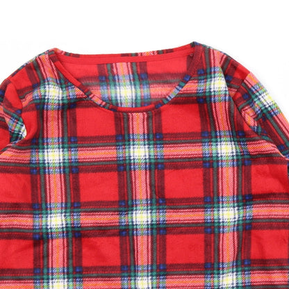 Marks & Spencer Womens Red Check  Babydoll Pyjama Top Size 8