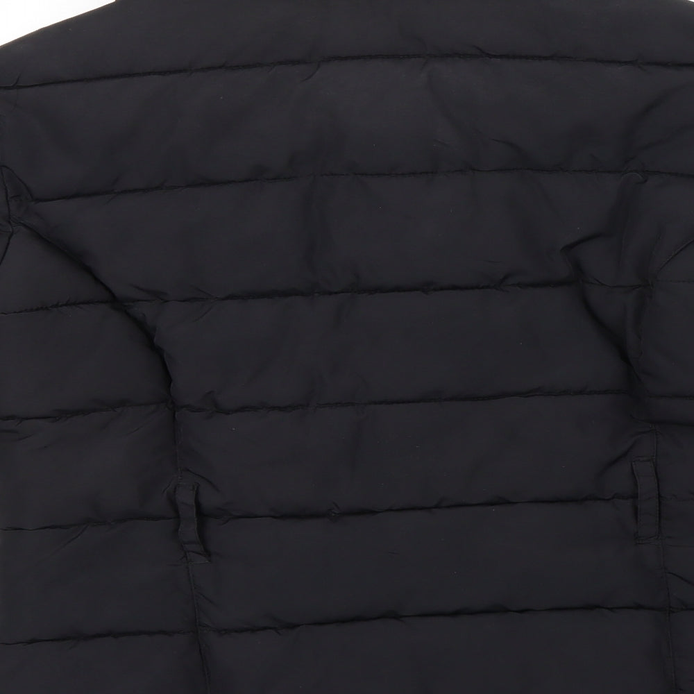 H&M Womens Black Striped  Pea Coat Coat Size 10