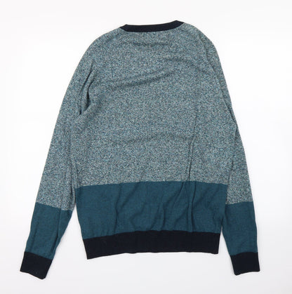 Next Mens Blue Striped  Pullover Jumper Size M