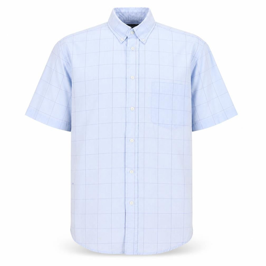 Propeller Mens Blue Check   Polo Size L