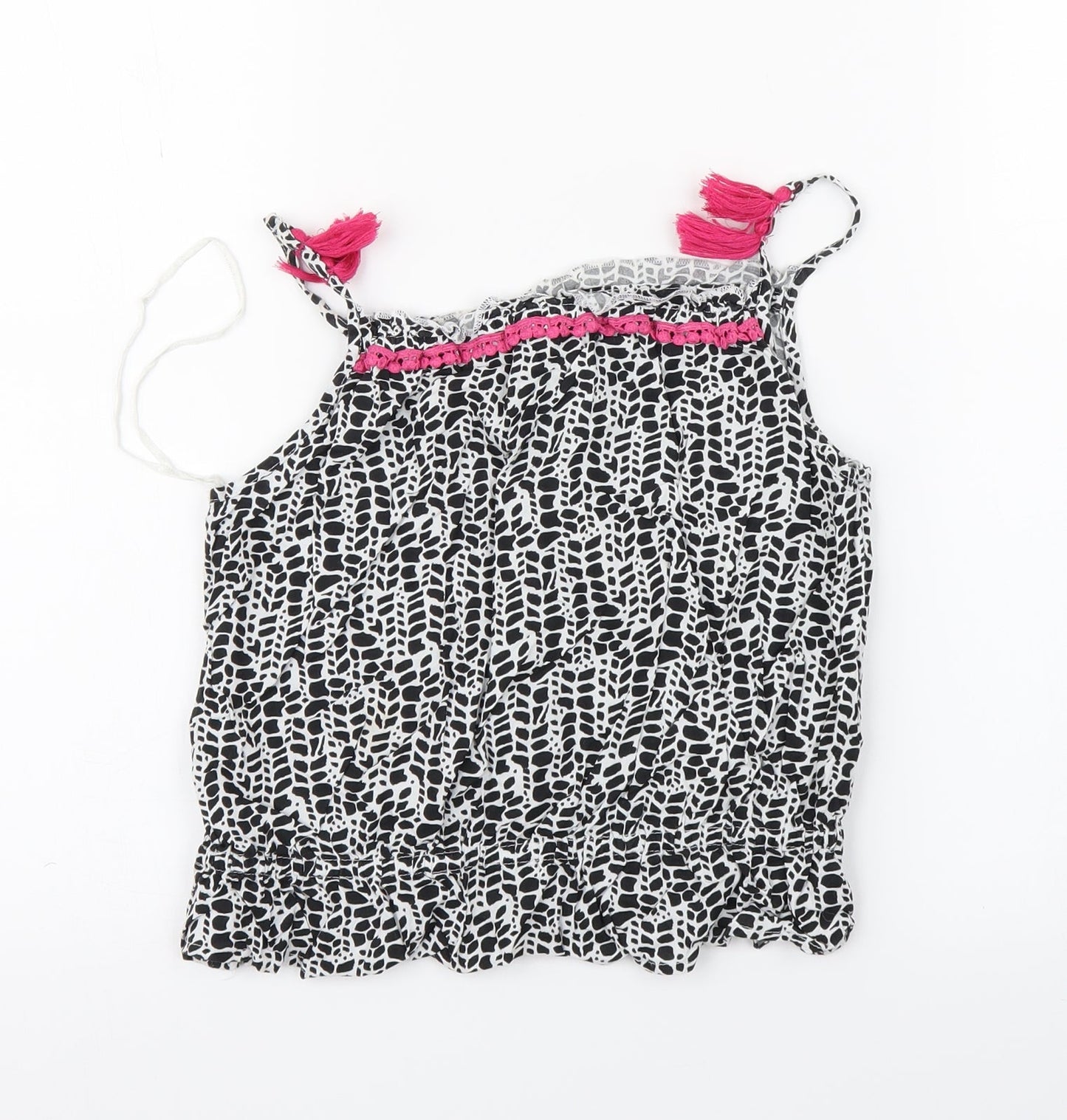 George Girls White Polka Dot  Basic T-Shirt Size 9-10 Years