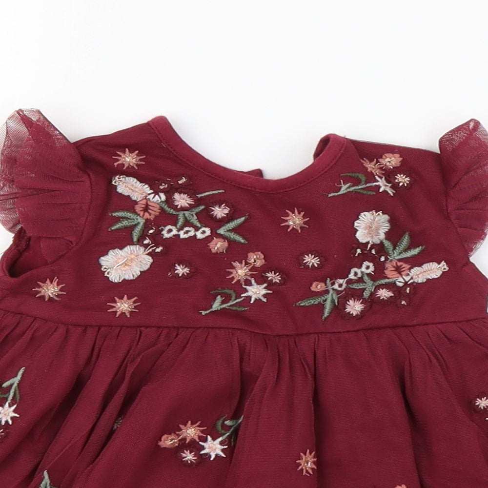 F&F  Purple Floral  A-Line  Size 3-6 Months