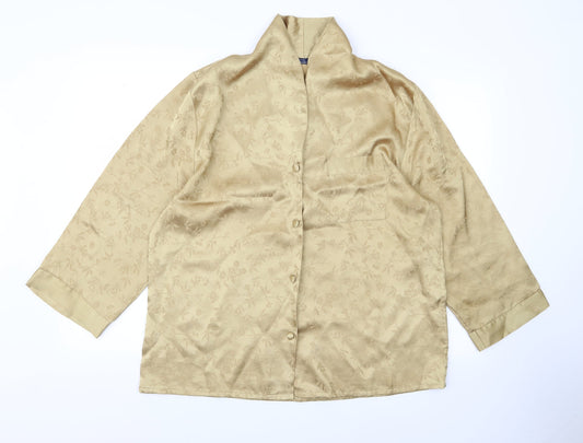 Preworn Womens Gold   Basic Button-Up Size 16