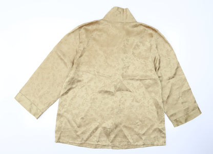 Preworn Womens Gold   Basic Button-Up Size 16