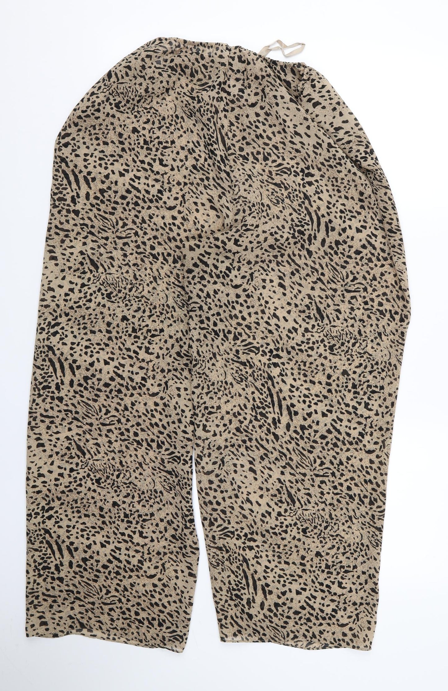 Preworn Womens Brown Animal Print  Trousers  Size 34 L23 in