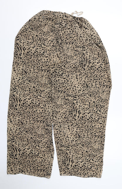 Preworn Womens Brown Animal Print  Trousers  Size 34 L23 in