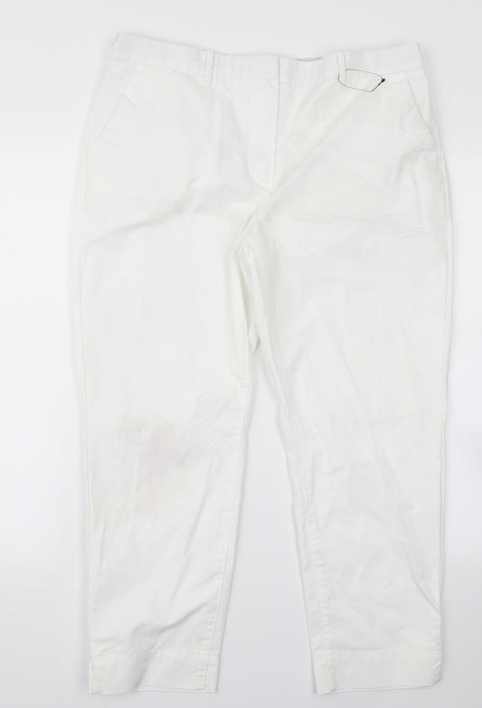 m&s Womens White   Trousers  Size 14 L21 in