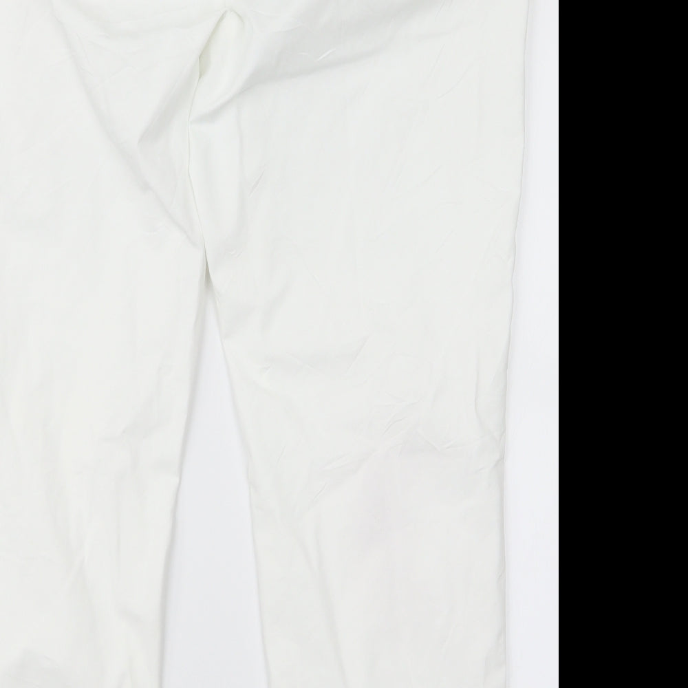 m&s Womens White   Trousers  Size 14 L21 in