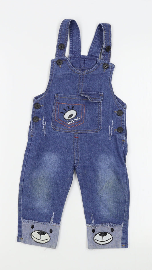 Preworn Girls Blue   Dungaree One-Piece Size M L10 in