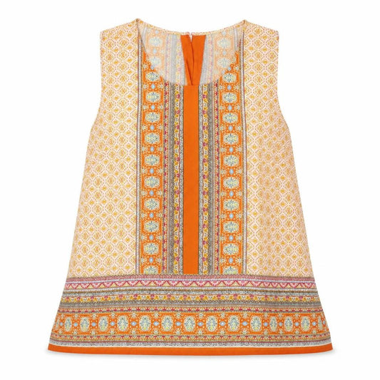 artisan NY Womens Orange Fair Isle  Basic Tank Size L