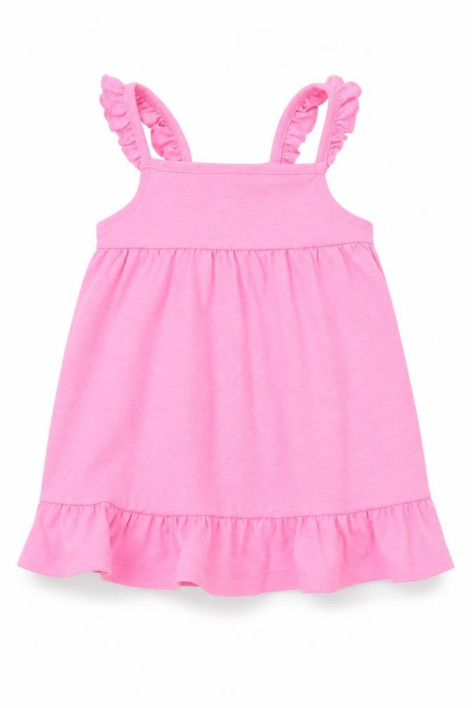F&F Girls Pink   Pinafore/Dungaree Dress  Size 3-6 Months
