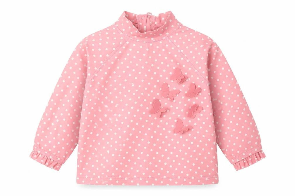 Mothercare Girls Pink Polka Dot   Pyjama Top Size 9-12 Months
