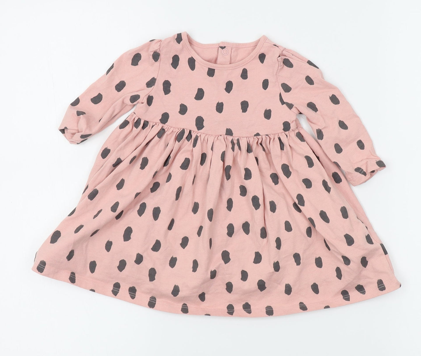 M&S Girls Pink Polka Dot  A-Line  Size 6-9 Months