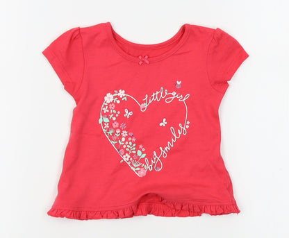 Additional front view of George girls’ red basic blouse, size 3-6, months