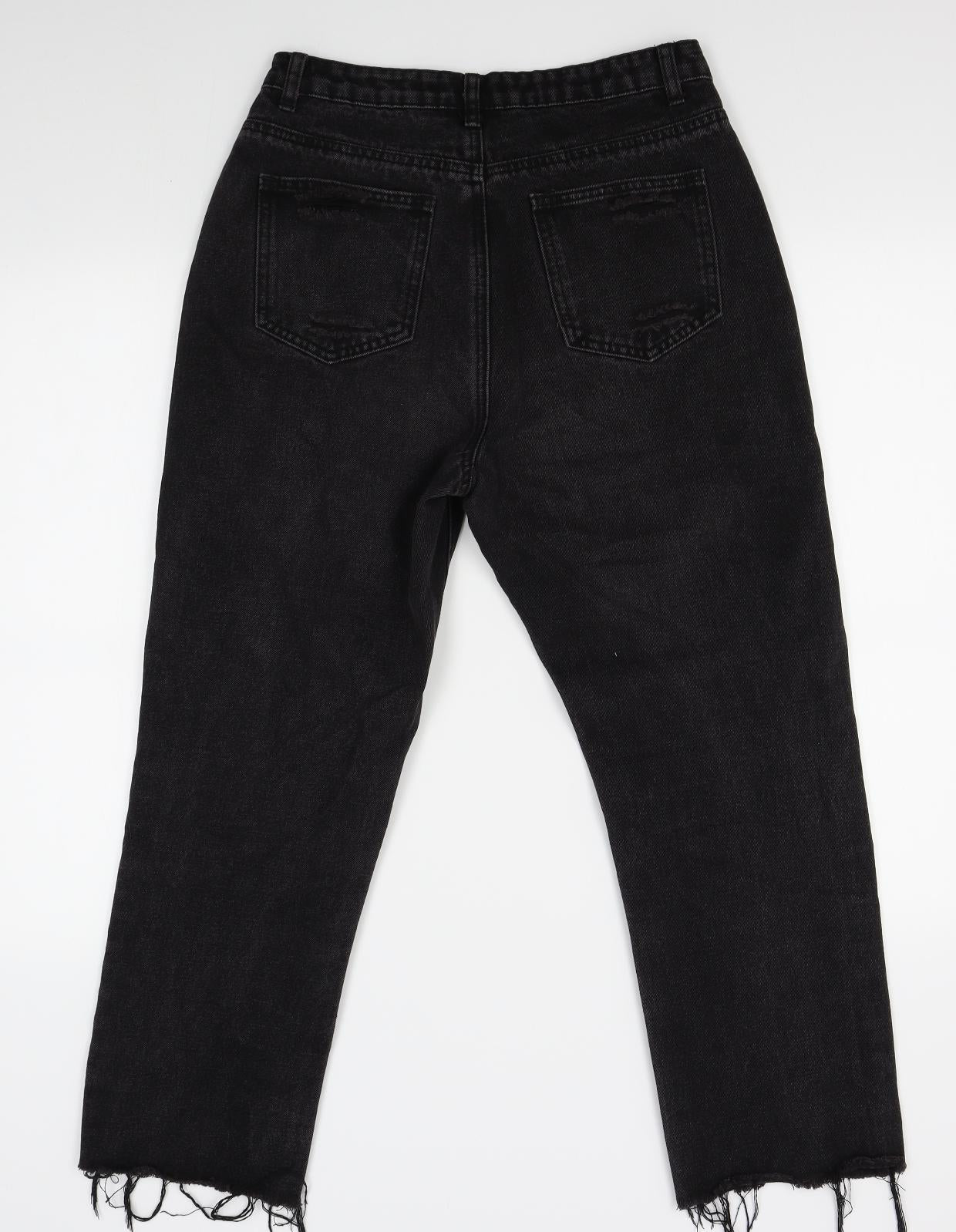 Missguided Womens Black   Straight Jeans Size 12 L24 in