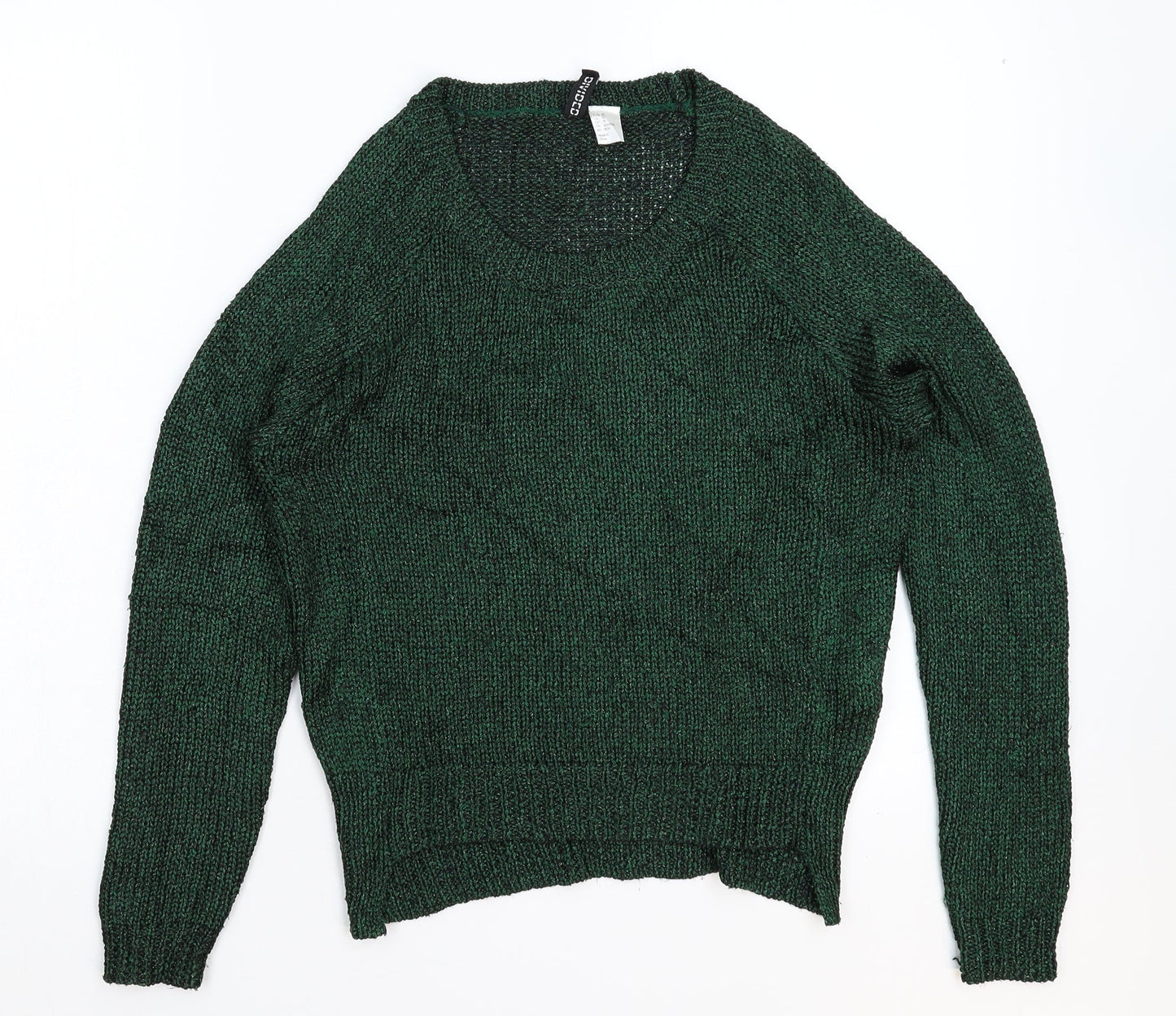 Divided Womens Green  Knit Pullover Jumper Size XS