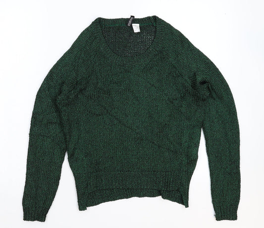 Divided Womens Green  Knit Pullover Jumper Size XS