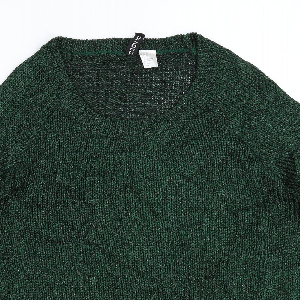 Divided Womens Green  Knit Pullover Jumper Size XS