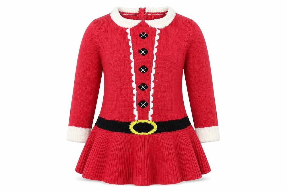 TU Girls Red  Knit Jumper Dress  Size 12 Months  - Christmas