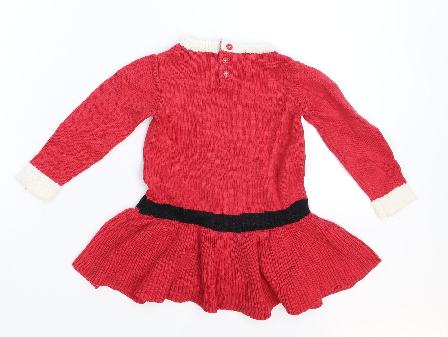 TU Girls Red  Knit Jumper Dress  Size 12 Months  - Christmas