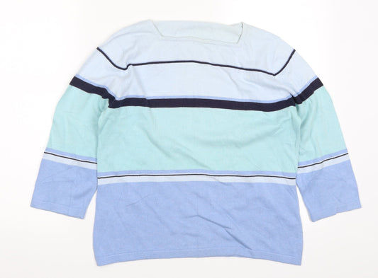 Preworn Womens Blue Striped  Pullover Jumper Size 14
