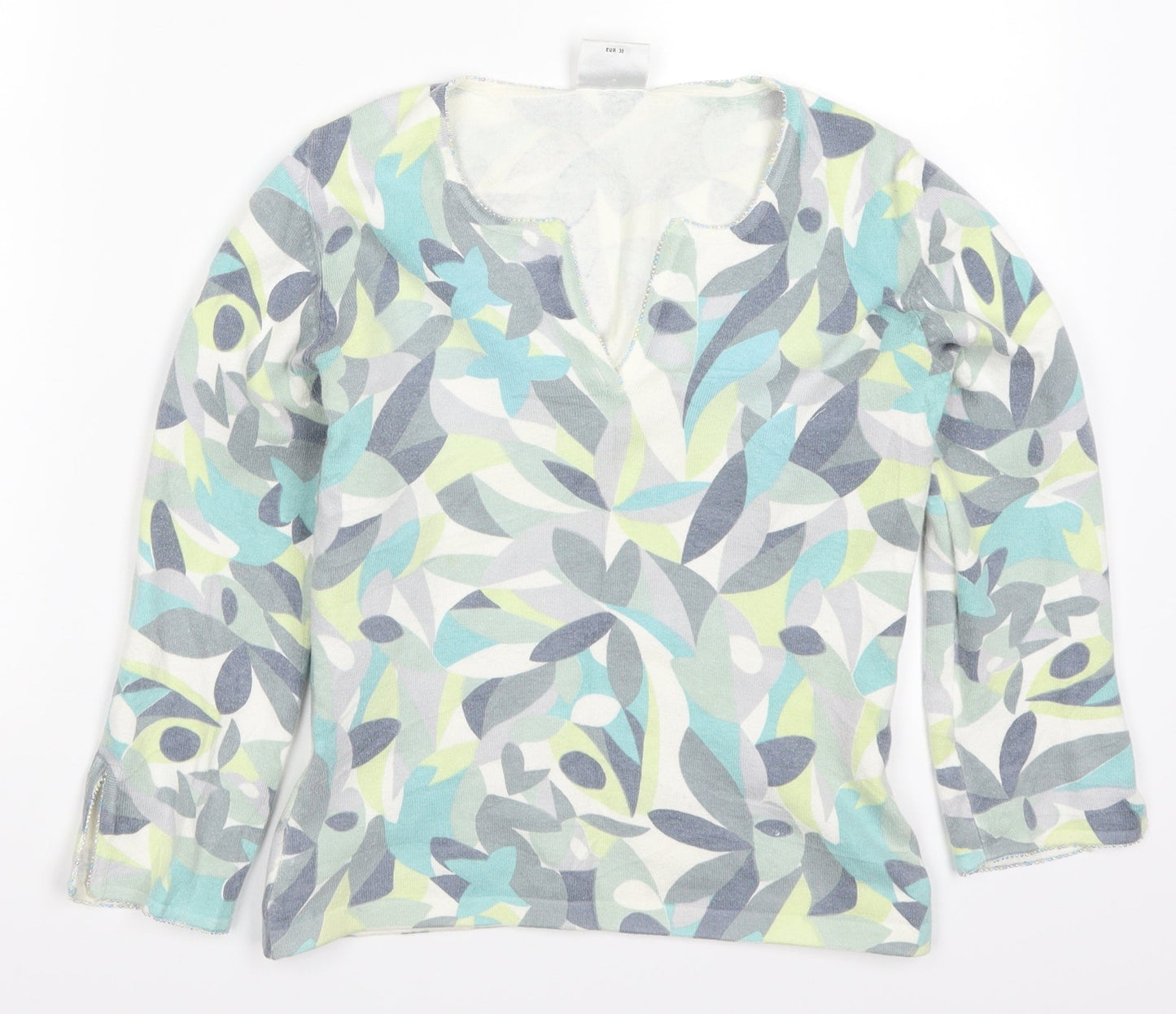 NEXT Womens Blue Floral  Pullover Jumper Size 8