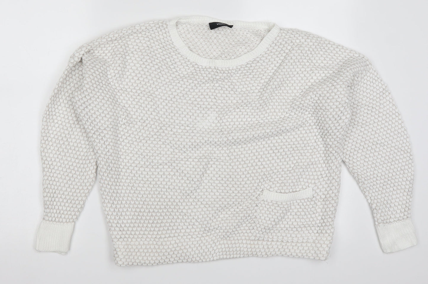 Wallis Womens White  Knit Pullover Jumper Size L