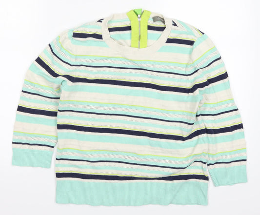 Oasis Womens Blue Striped  Pullover Jumper Size S