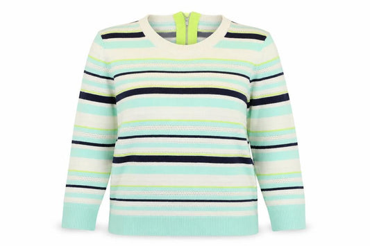 Oasis Womens Blue Striped  Pullover Jumper Size S