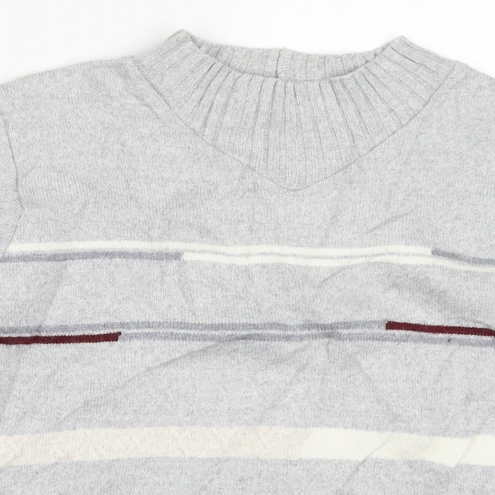 Preworn Womens Grey Striped  Pullover Jumper Size 16