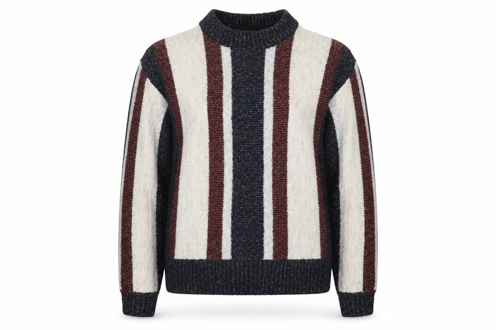 VERO MODA Womens Blue Striped Knit Pullover Jumper Size M