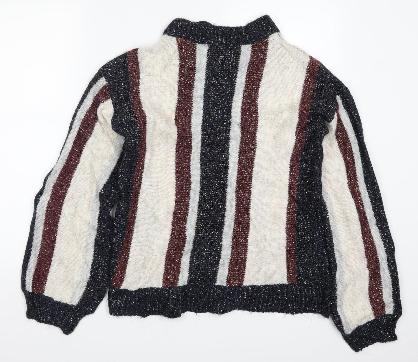 VERO MODA Womens Blue Striped Knit Pullover Jumper Size M