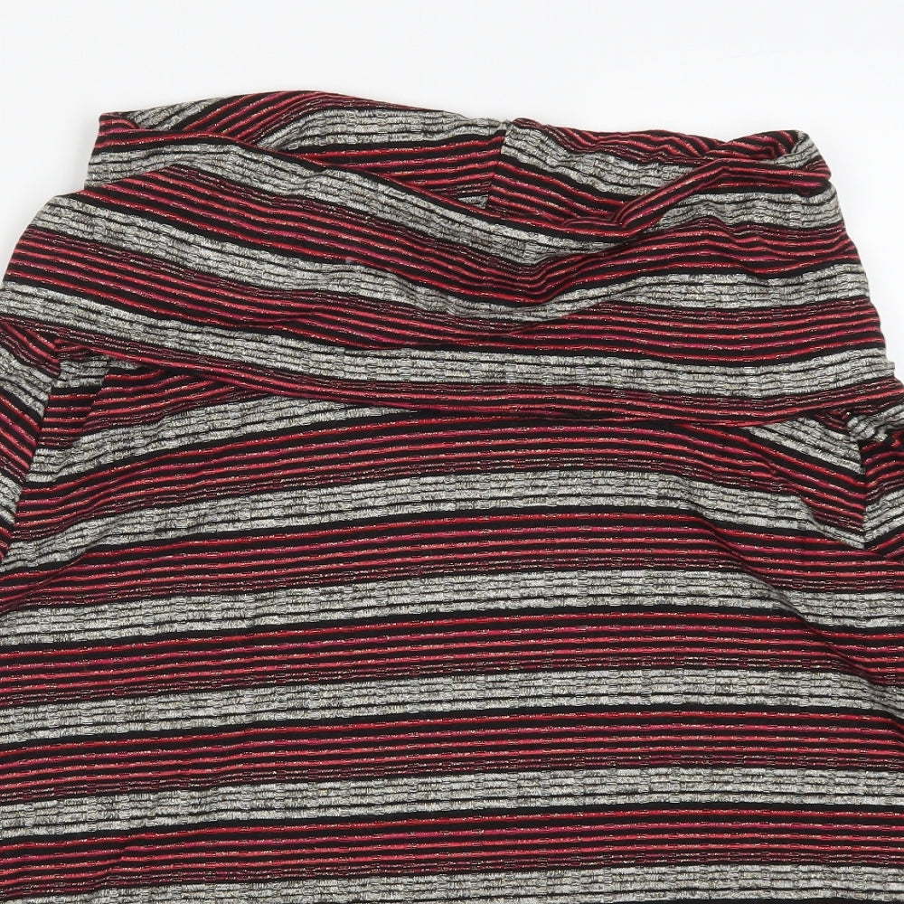 Klass Womens Pink Striped  Basic T-Shirt Size XL
